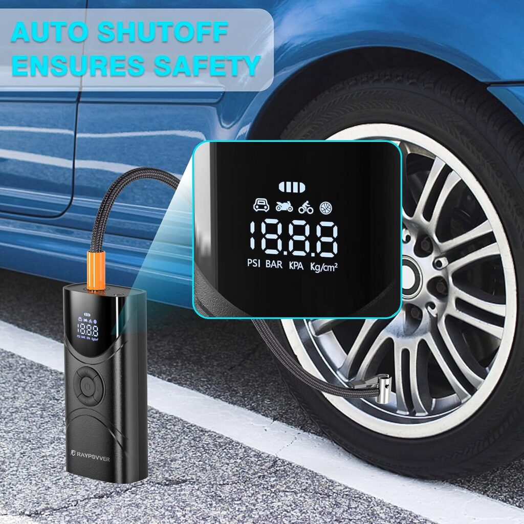 Tire Inflator Portable Air Compressor,9000mAh Battery 150 PSI Portable Air Compressor for Car Tires, Motorbikes, Balls, Bicycles,Air Pump for Car Tires,Air Compressor Portable,Tire Pump for Car