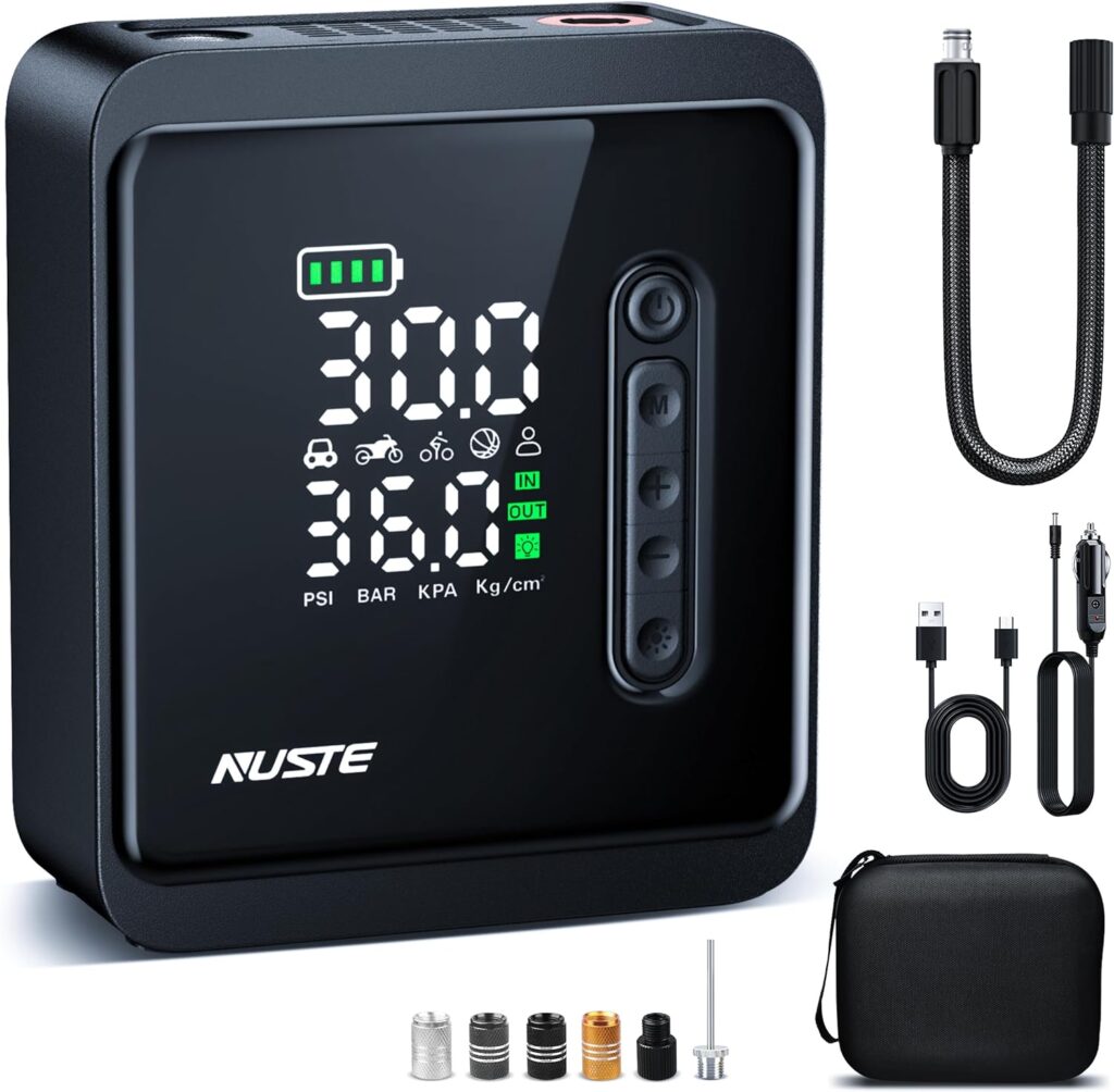 NUSTE Tire Inflator Portable Air Compressor Review - Portable Tire ...