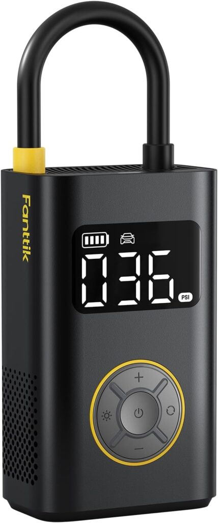 Fanttik X9 Pro Portable Tire Inflator for Compact Car, 1Min Fast Inflate Electric Bike Pump with Digital Tire Pressure Gauge, 150PSI Air Compressor for Electric Bikes, Motorcycle, Ball